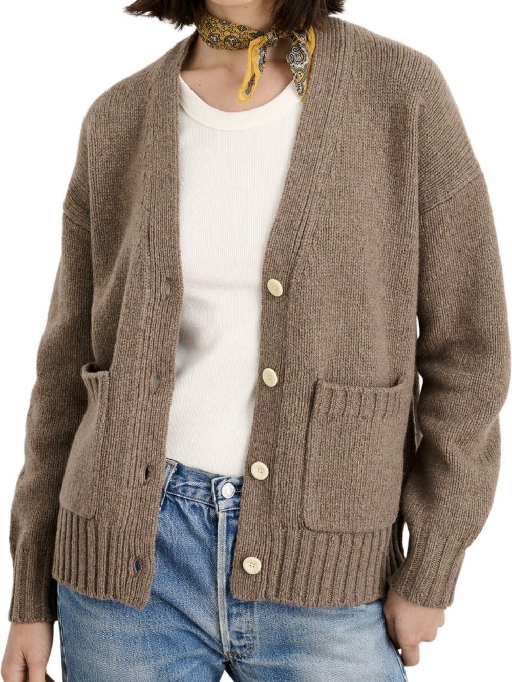 NWT Alex Mill Emma V-Neck Lambswool Blend Cardigan Size S